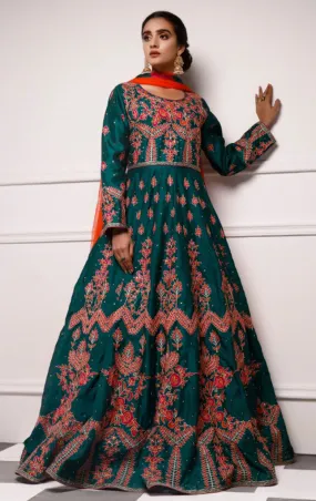 Fully Aari Handwork Embroidered Raw Silk Long Maxi | SHEHNAI | M2019141