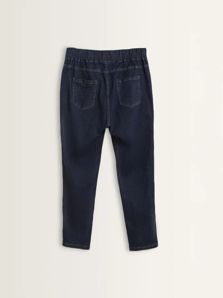 Gia Dark Blue Slim Fit Mid Rise Jeggings