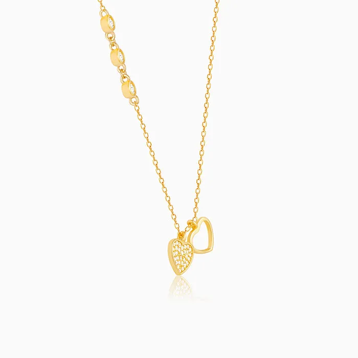 Golden Heart to Heart Necklace