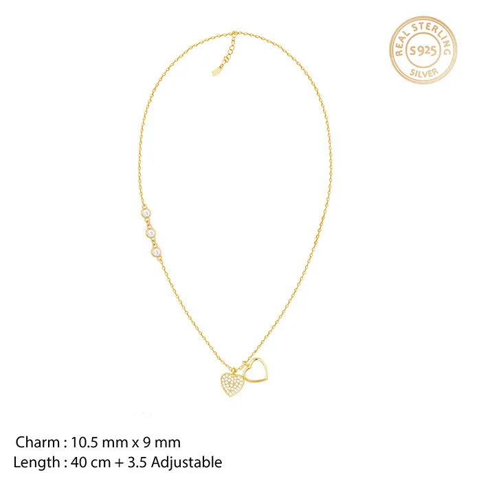 Golden Heart to Heart Necklace