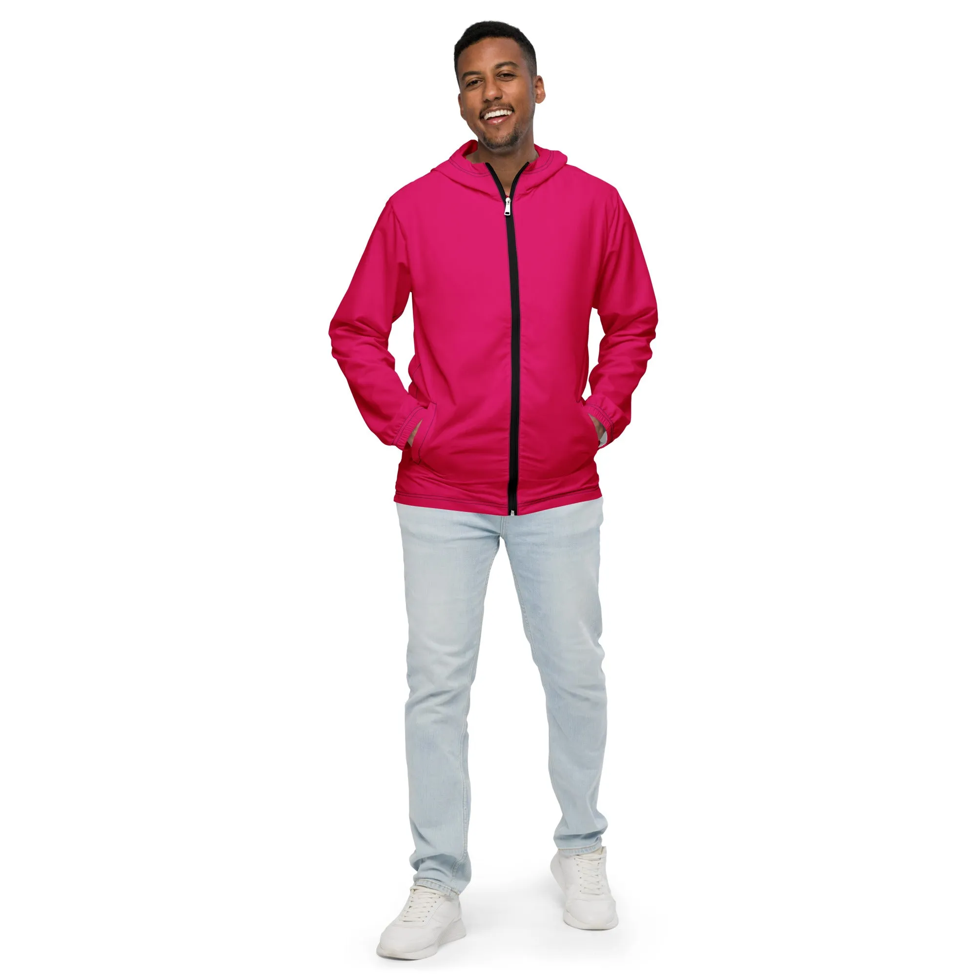Hot Pink Windbreaker With Rainbow Pride Inside