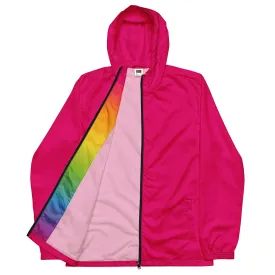 Hot Pink Windbreaker With Rainbow Pride Inside