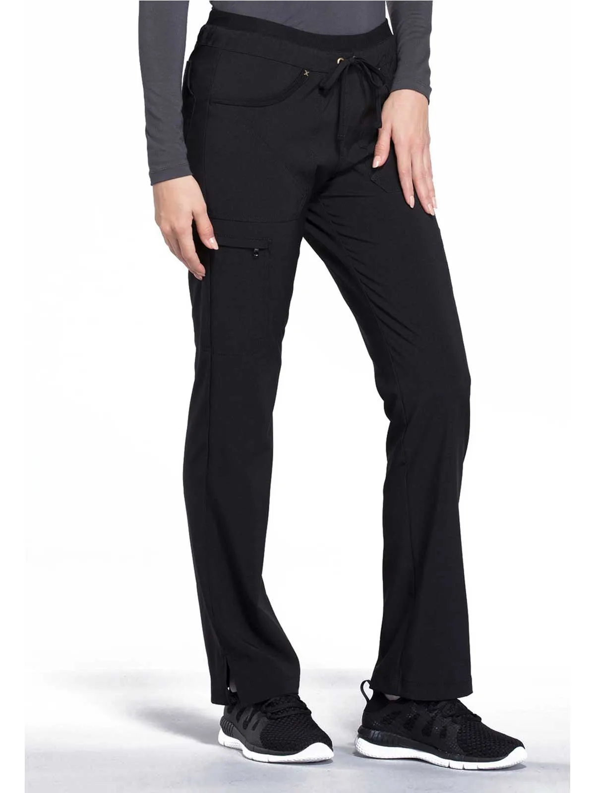 Iflex - Women's Mid Rise Tapered Leg Drawstring Solid Pants