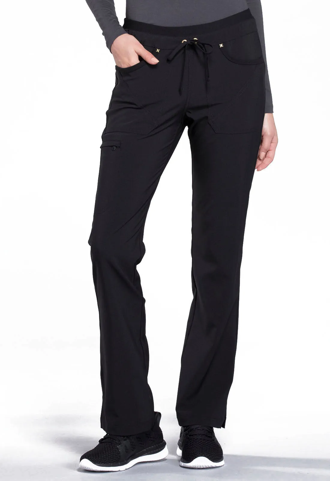 Iflex - Women's Mid Rise Tapered Leg Drawstring Solid Pants