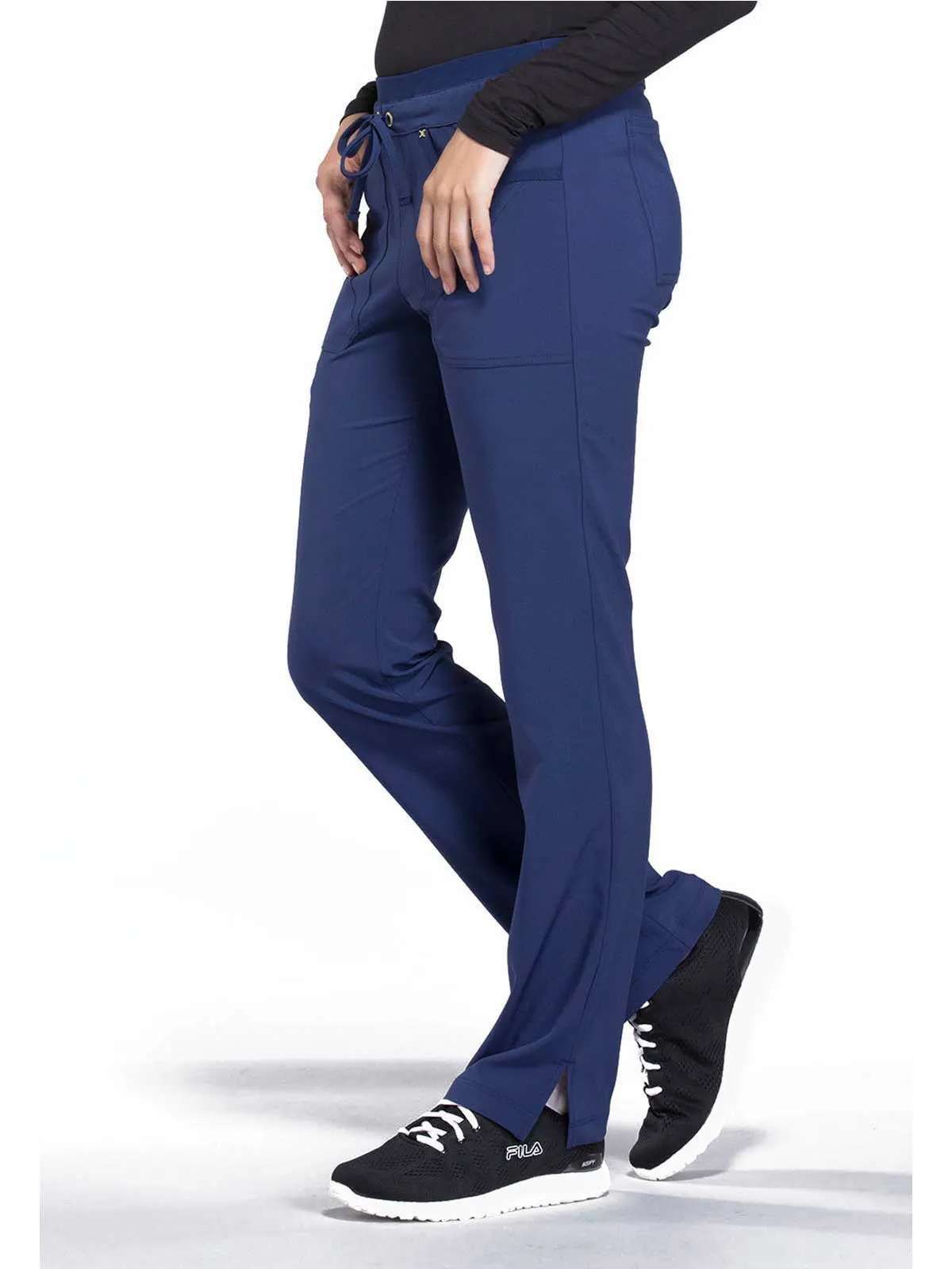 Iflex - Women's Mid Rise Tapered Leg Drawstring Solid Pants