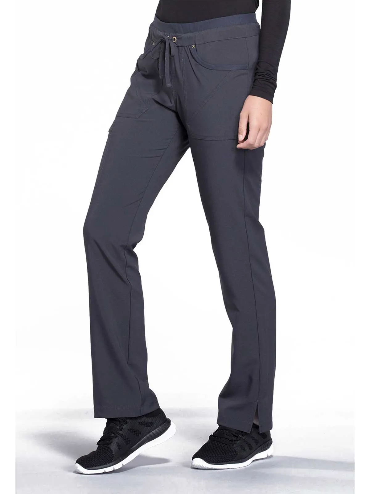 Iflex - Women's Mid Rise Tapered Leg Drawstring Solid Pants
