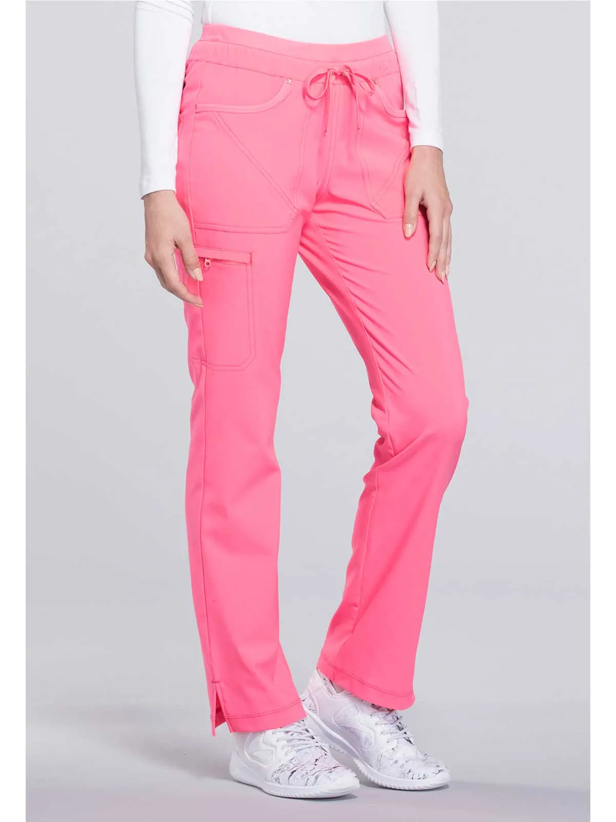 Iflex - Women's Mid Rise Tapered Leg Drawstring Solid Pants