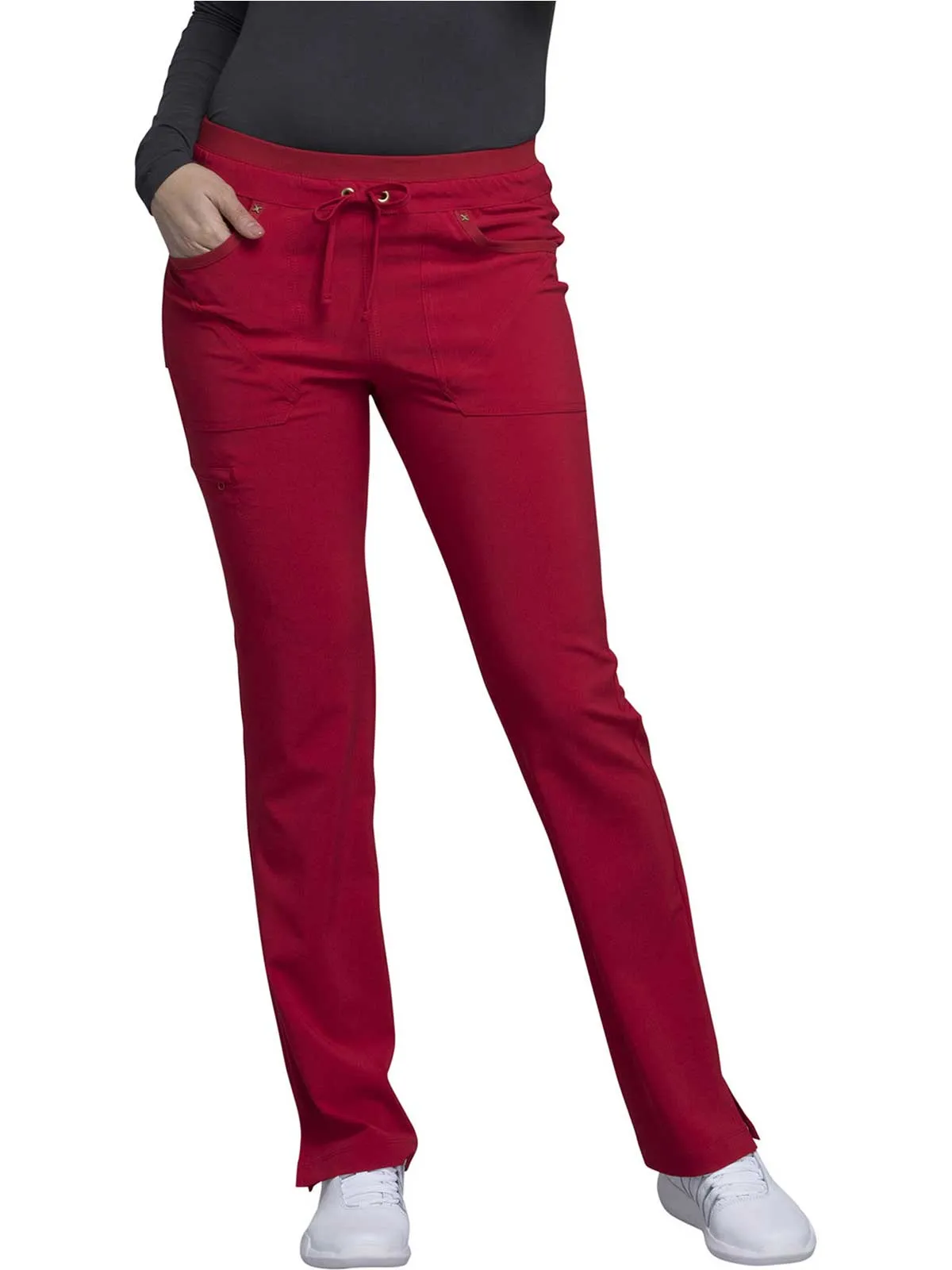 Iflex - Women's Mid Rise Tapered Leg Drawstring Solid Pants