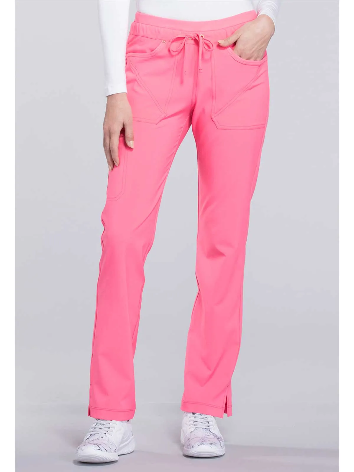 Iflex - Women's Mid Rise Tapered Leg Drawstring Solid Pants