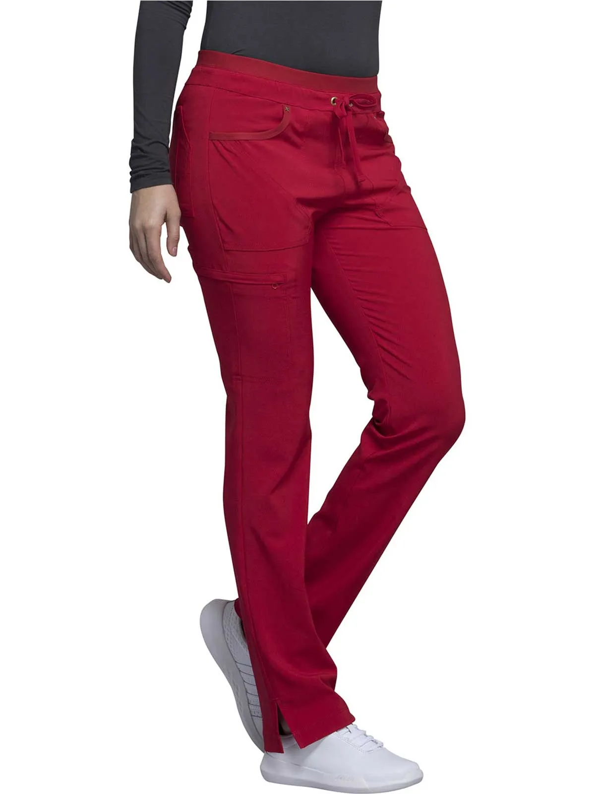 Iflex - Women's Mid Rise Tapered Leg Drawstring Solid Pants
