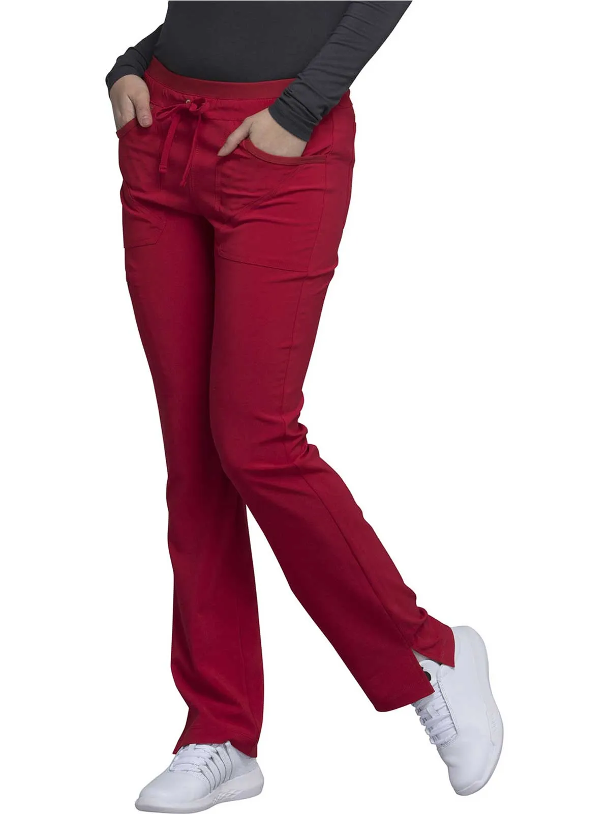 Iflex - Women's Mid Rise Tapered Leg Drawstring Solid Pants