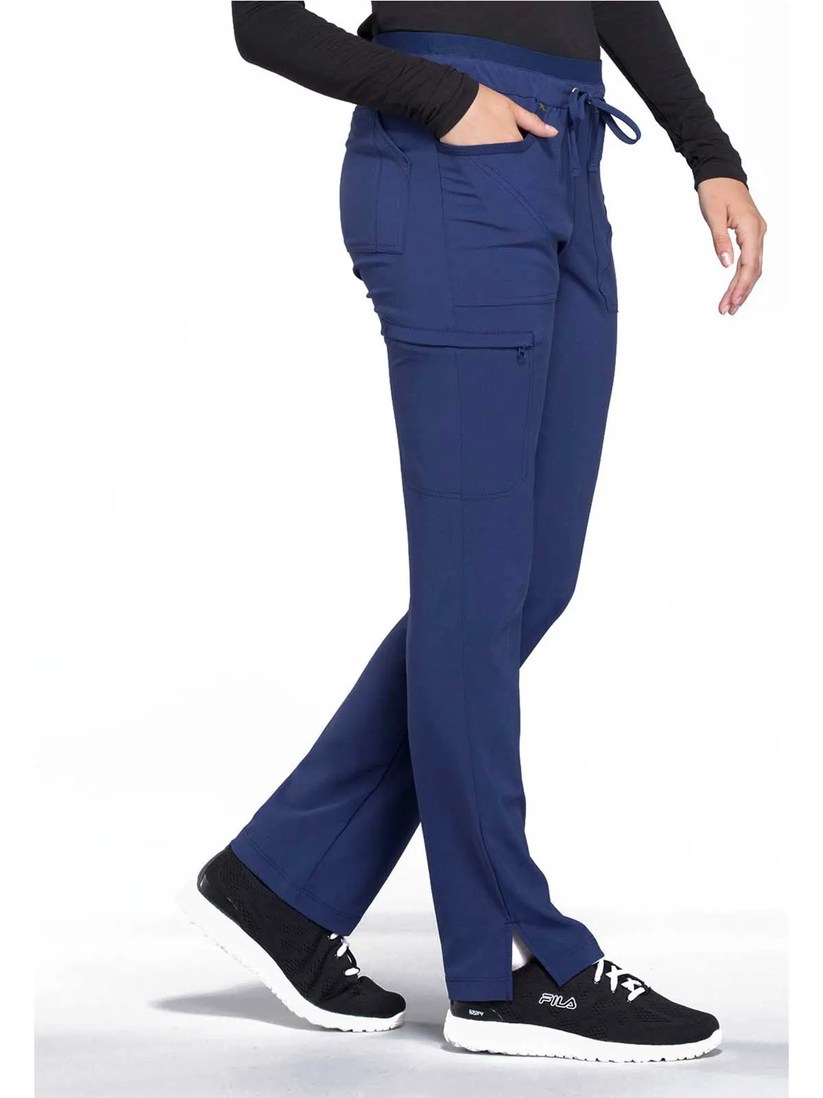 Iflex - Women's Mid Rise Tapered Leg Drawstring Solid Pants