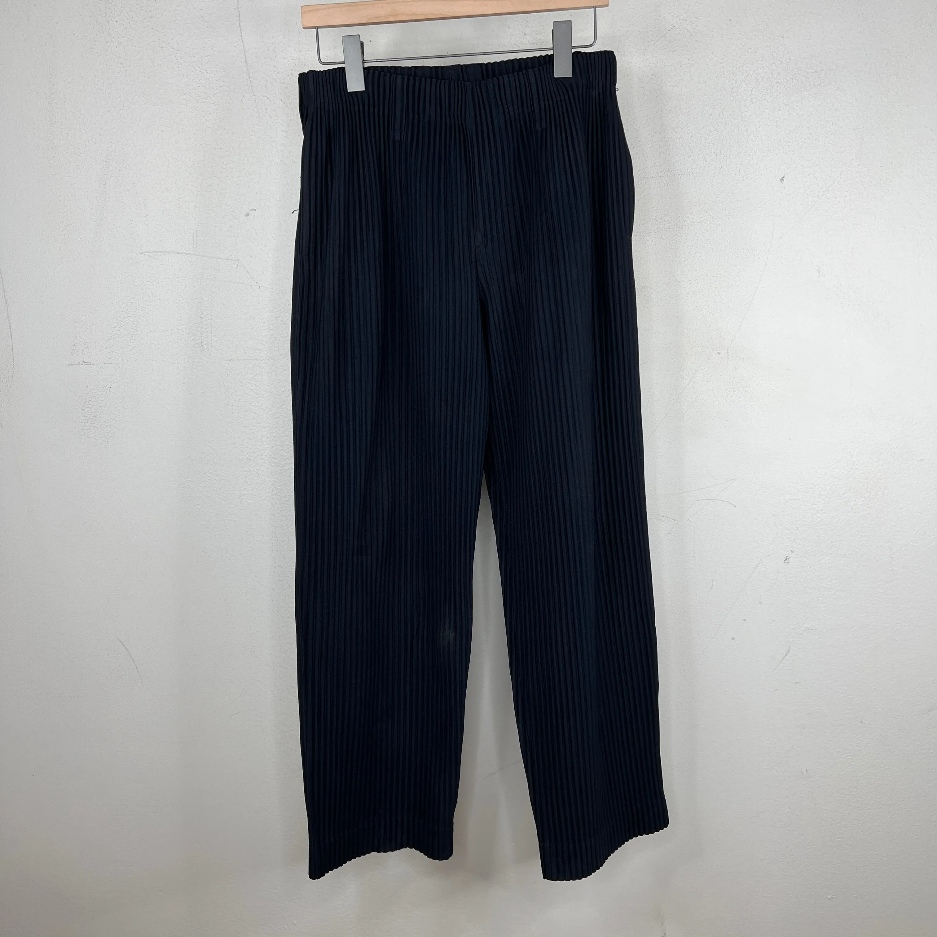 Issey Miyake Navy Pleated Pants