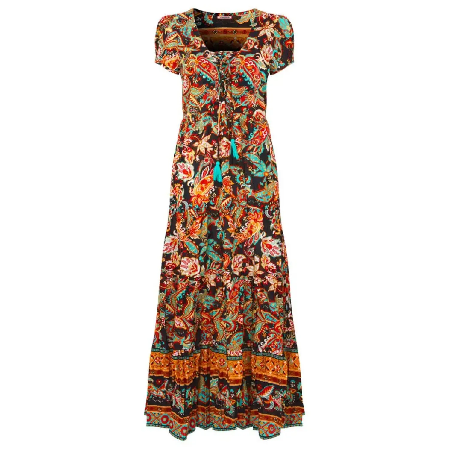 Joe Browns 12 Multi-Coloured Saffron Border Print Dress