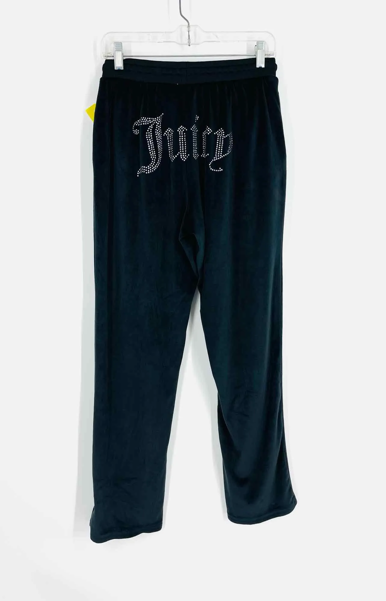 Juicy Couture Size M Black Rhinestones Velvet Designer Pants
