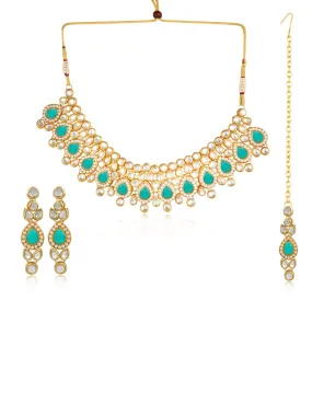 Karatcart 22K GoldPlated Kundan Pearl Necklace Set