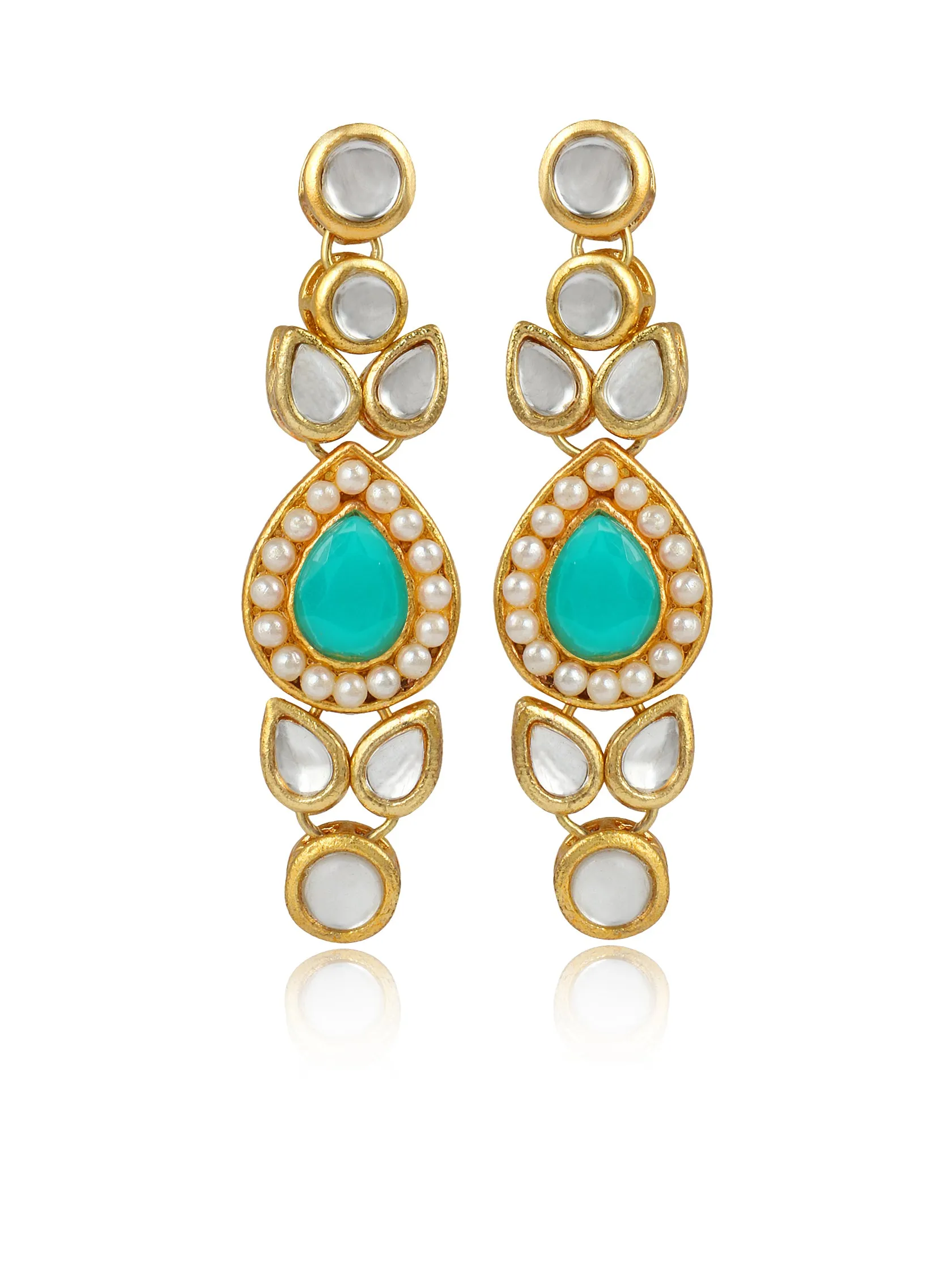 Karatcart 22K GoldPlated Kundan Pearl Necklace Set