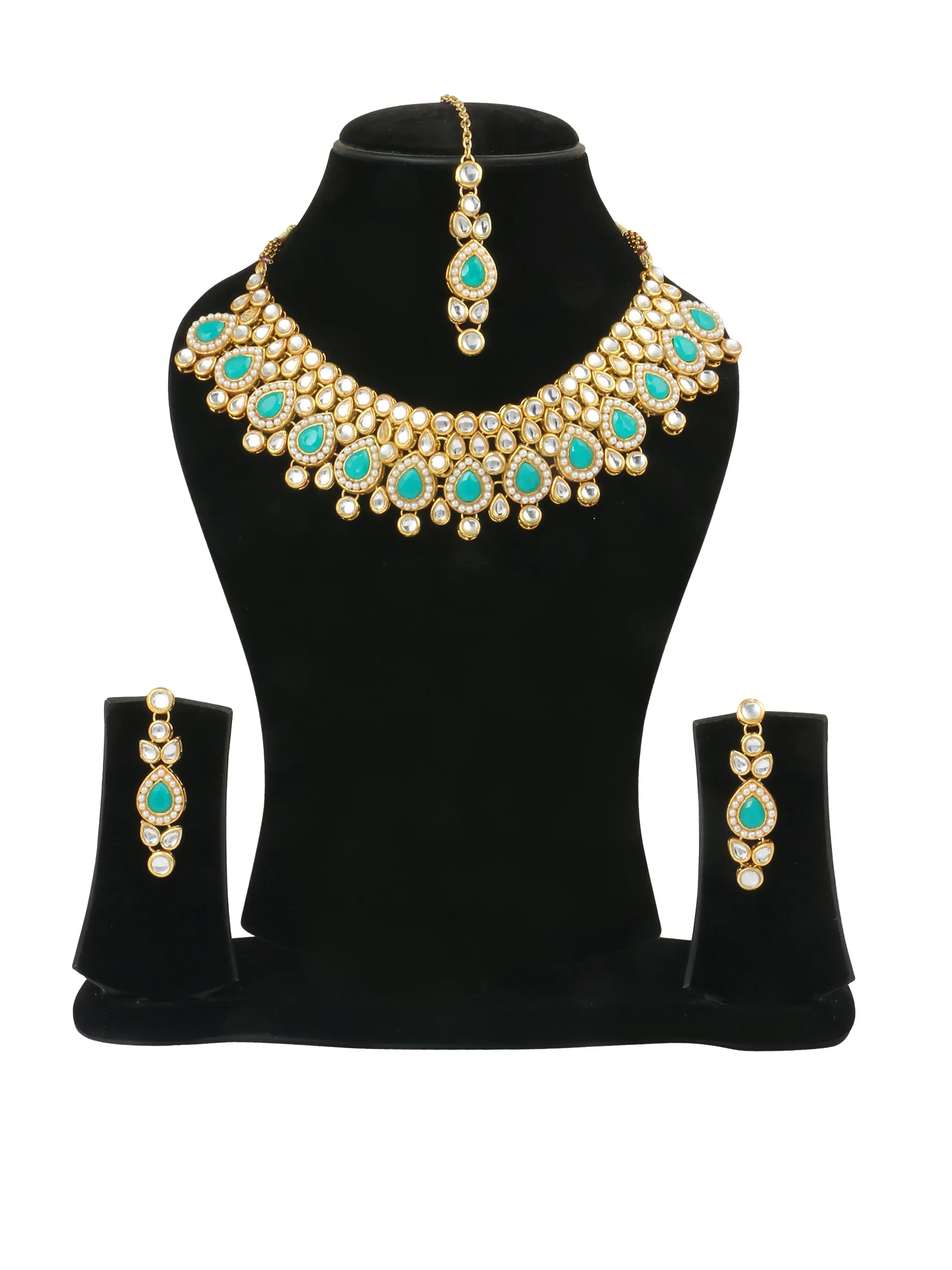 Karatcart 22K GoldPlated Kundan Pearl Necklace Set