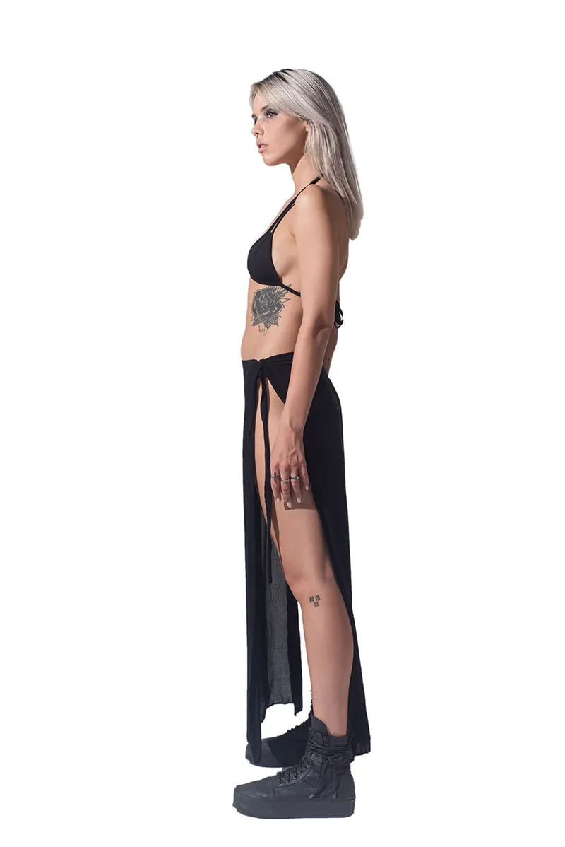 Lunar print long skirt cover up