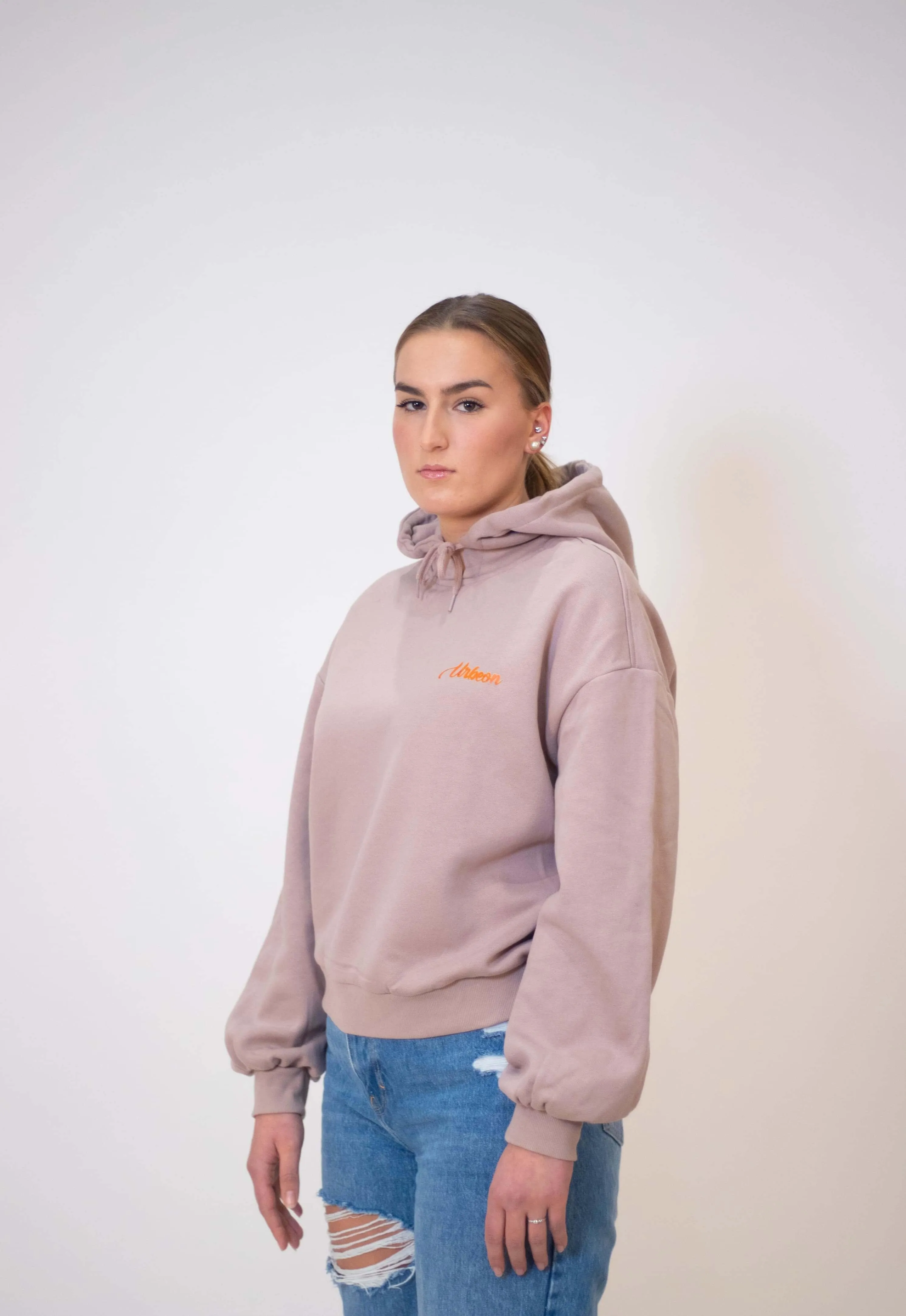 Mama Lisa Organic Oversized Hoodie Women in Dusk Rose