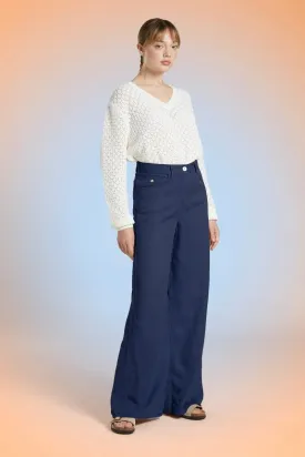 Mat de Misaine Straight Leg Trousers in Indigo
