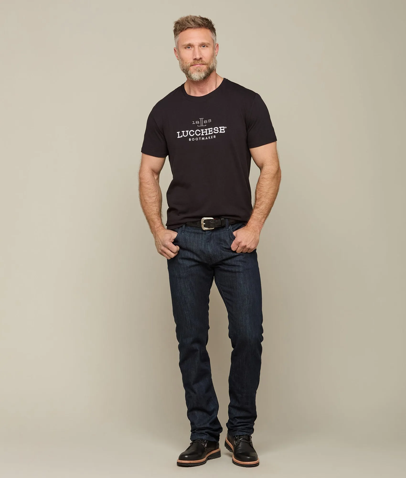 Men's Lucchese Classic Embroidered Tee :: Black