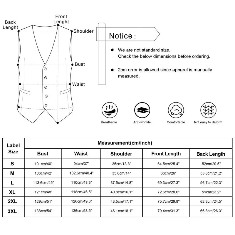 Men's Pinstripe Business Suit Vest Formal Dress Tuxedo Waistcoat, 188-Light Gray Striped