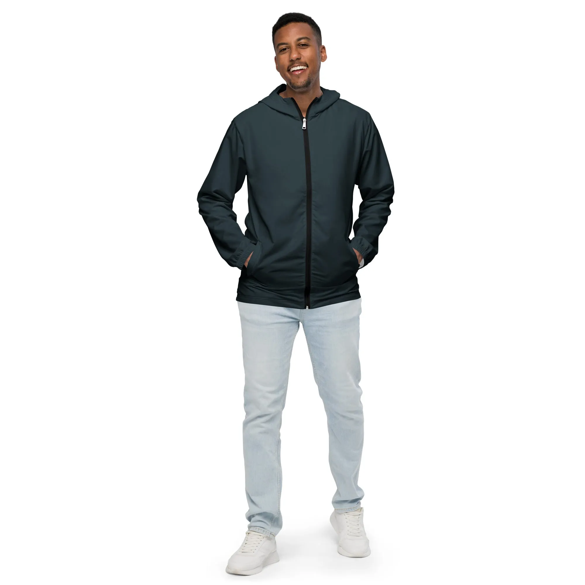 Midnight Blue Windbreaker With Trans Pride Inside