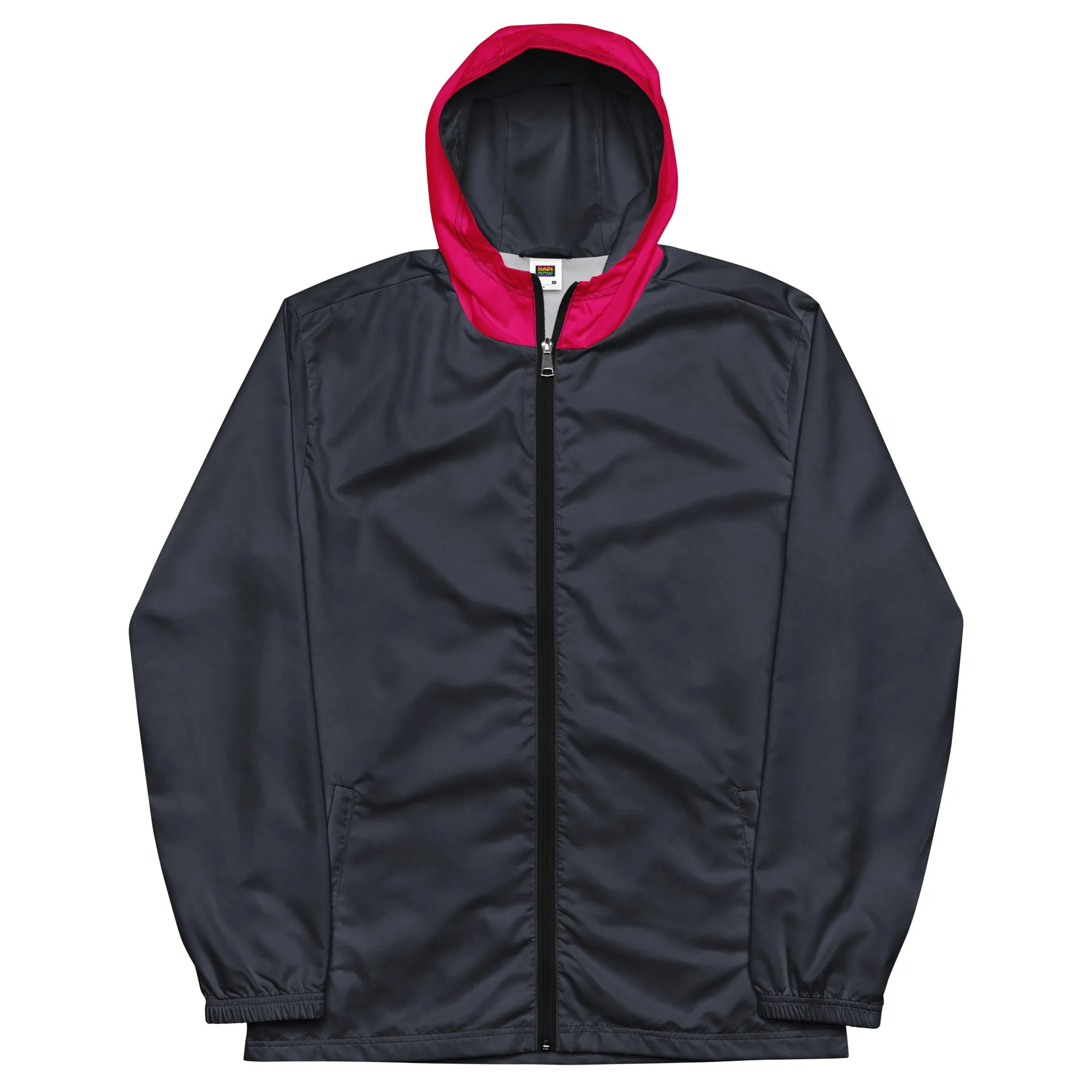 Midnight Blue With Raspberry Hood Windbreaker