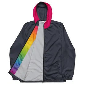 Midnight Blue With Raspberry Hood Windbreaker