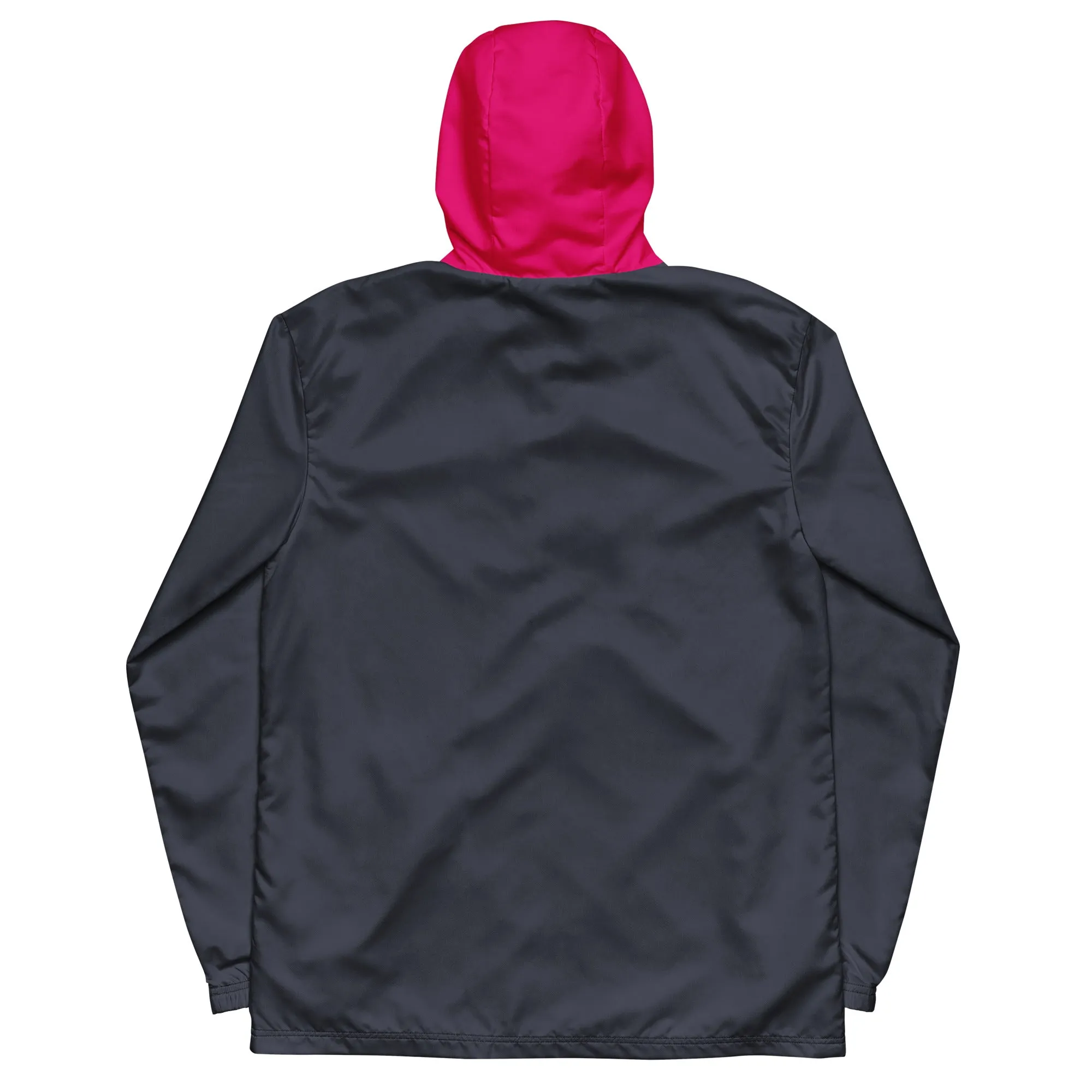 Midnight Blue With Raspberry Hood Windbreaker
