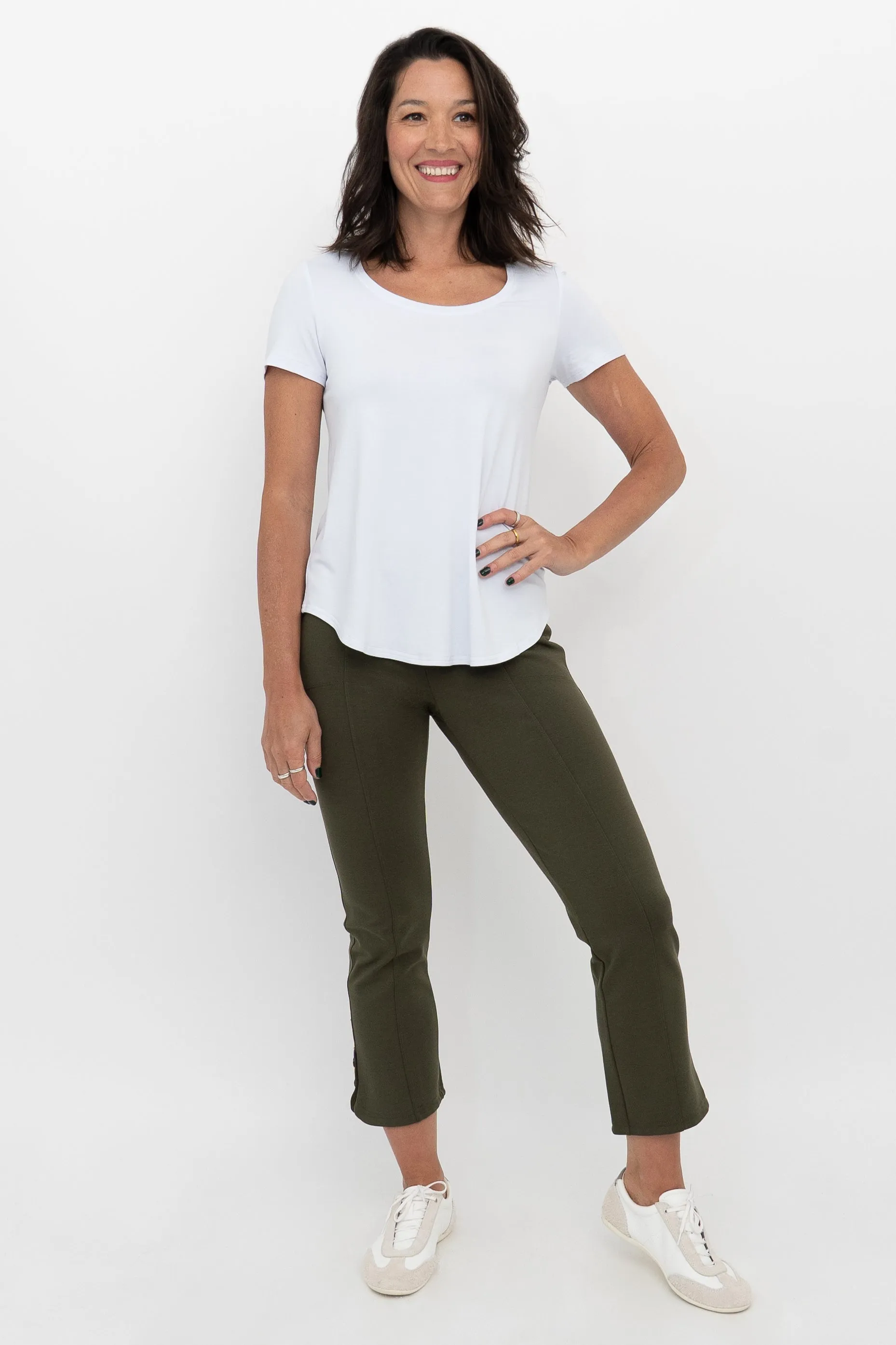Nadine Crop, Khaki, Modal