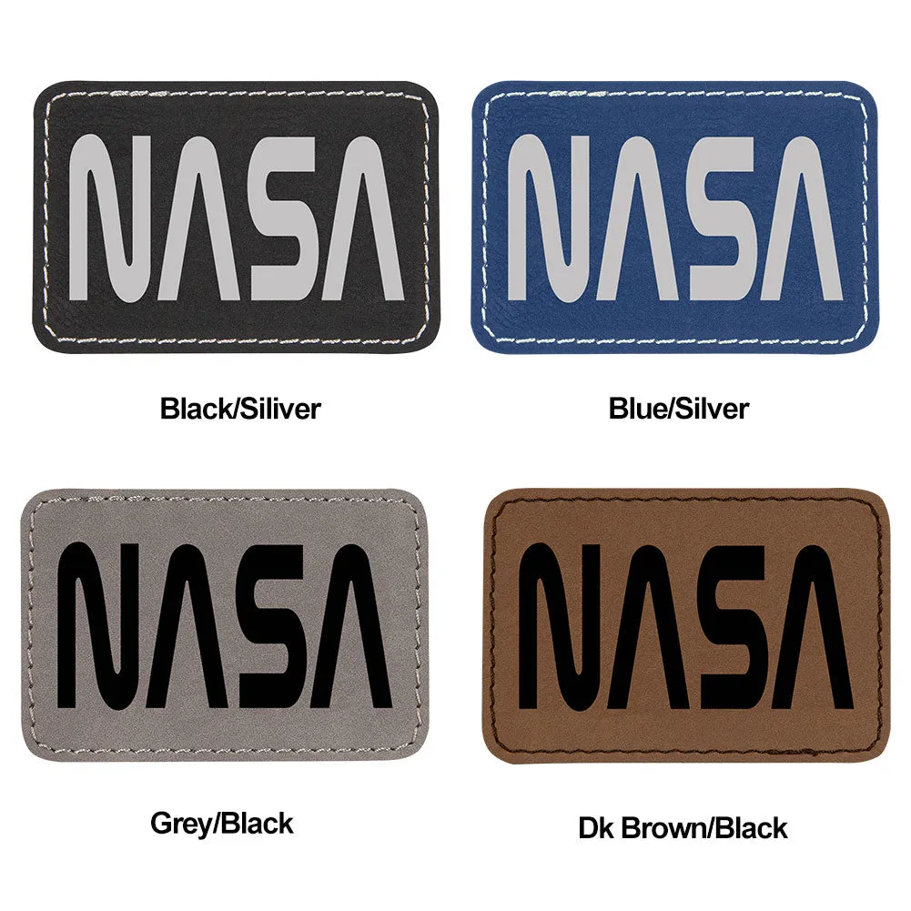 NASA Letter Leatherette Patch Cotton Blend Chambray 6 Panel Low Profile Mesh Back Trucker Hat - For Men and Women