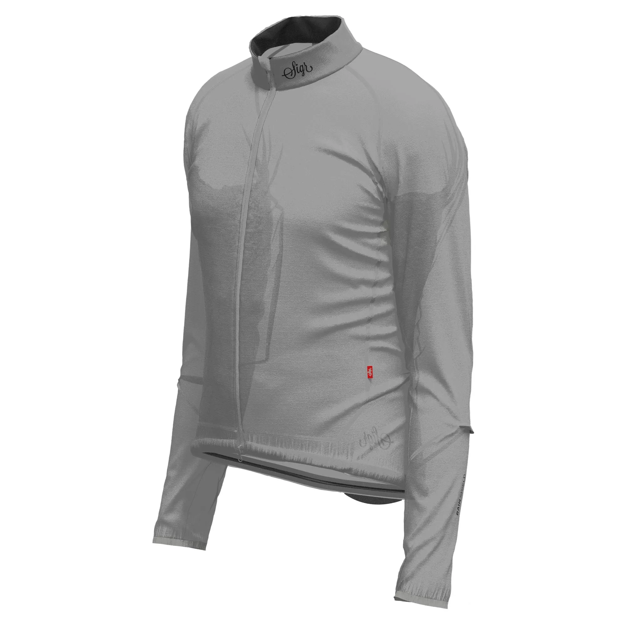 Nckrosleden Men's Grey Ultra-Lightweight Cycling Rain Jacket