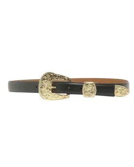 Needles Papillon Western Tip Belt Steer Leather Black