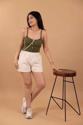 Off white Women's Thigh-Length Shorts