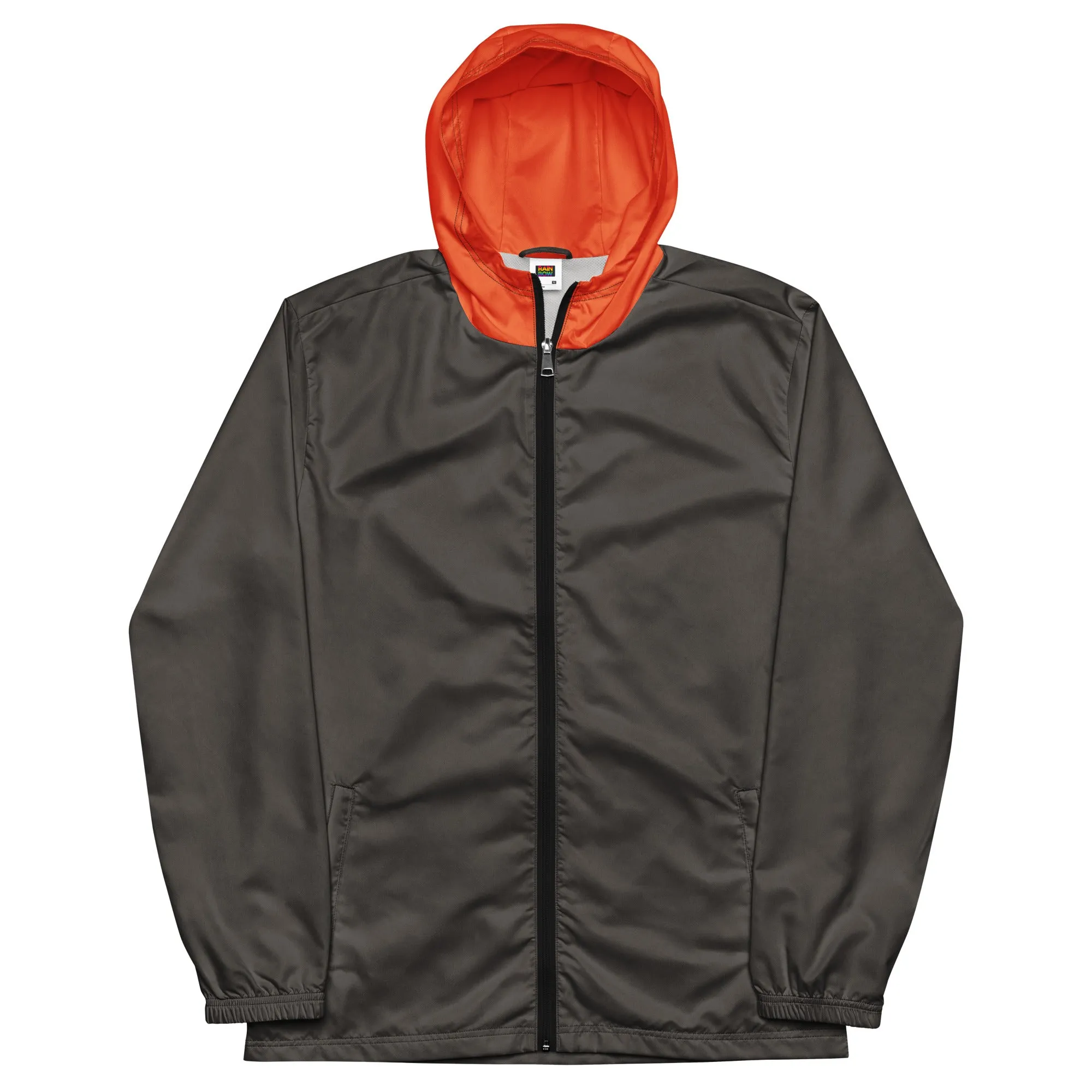 Olive With Orange Hood Windbreaker