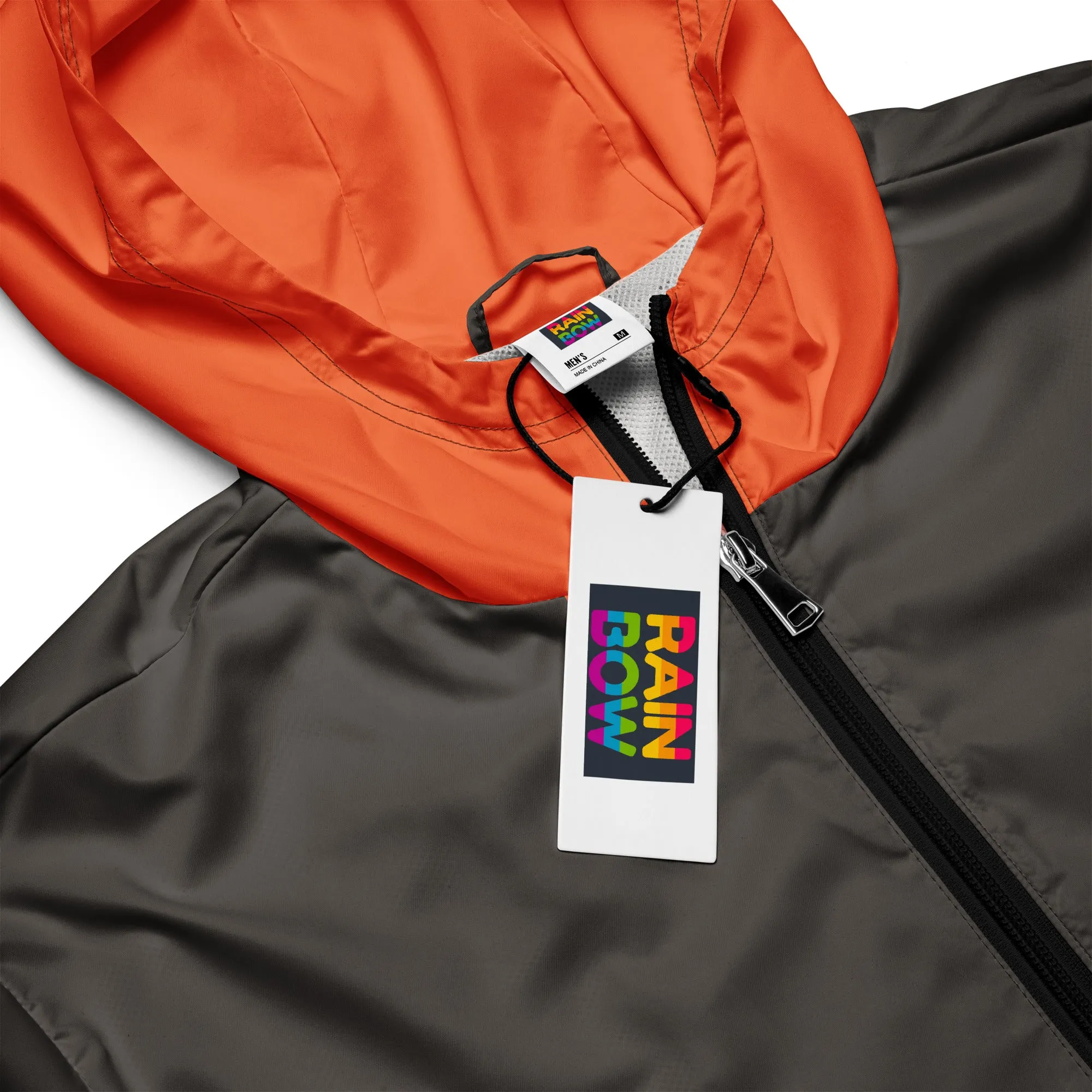 Olive With Orange Hood Windbreaker