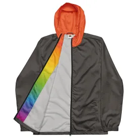 Olive With Orange Hood Windbreaker