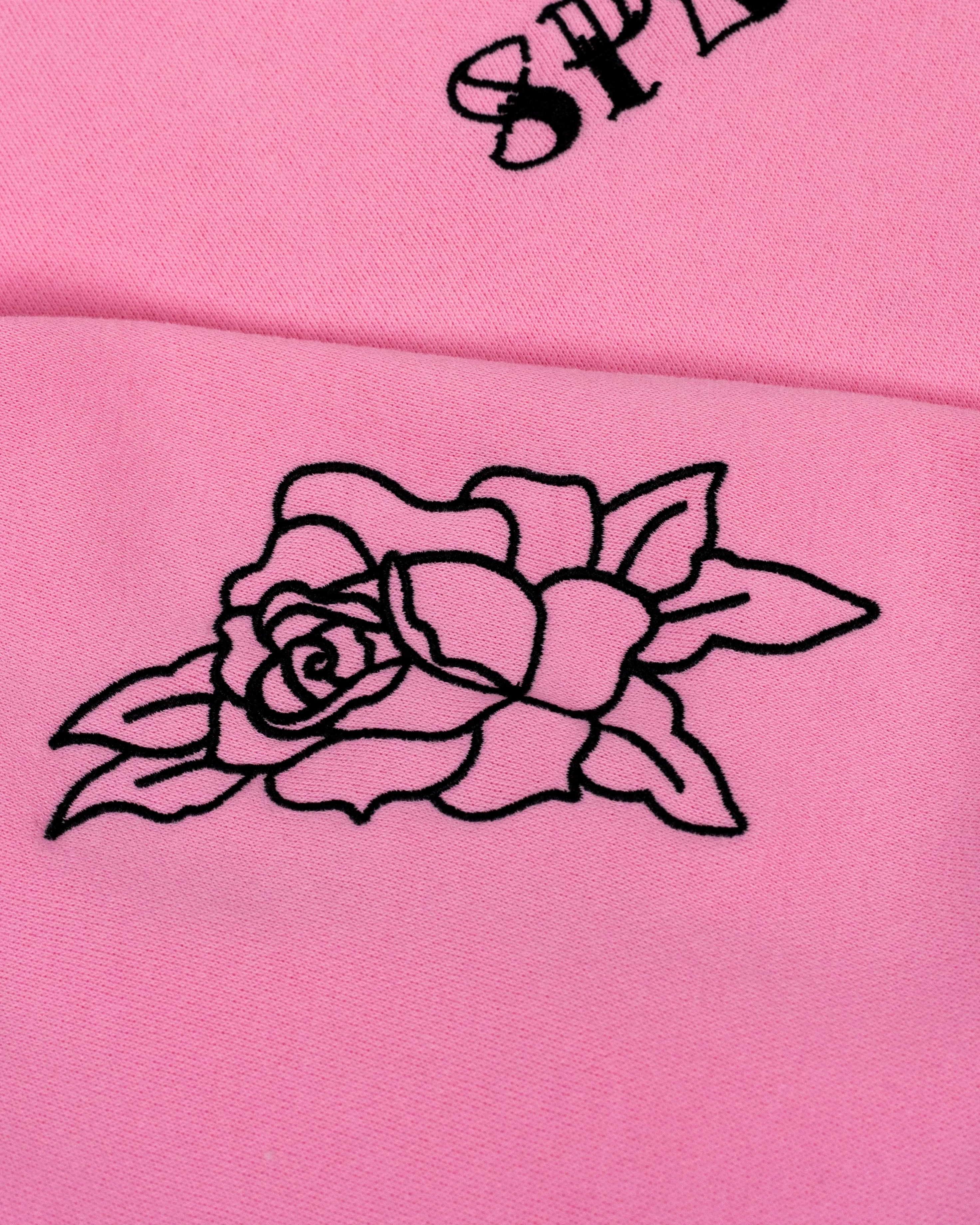 Pink Yatted Embroidered Hoodie