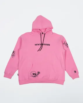 Pink Yatted Embroidered Hoodie