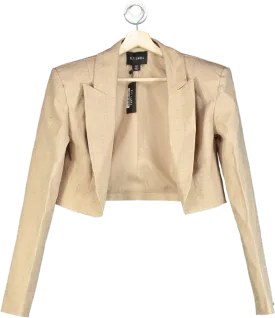 PLT Label Taupe Cropped Blazer UK 8