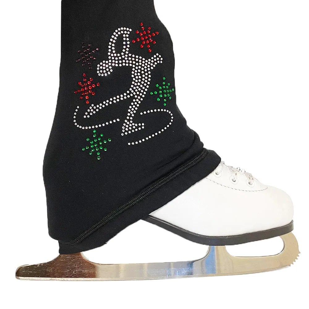 Polartec Ice Figure Skating Pants for girls fleece ice skating leggings for women with Rhinestone Crystal SNOW ANGLE UGSP39 - Secured ELASTIC cuff