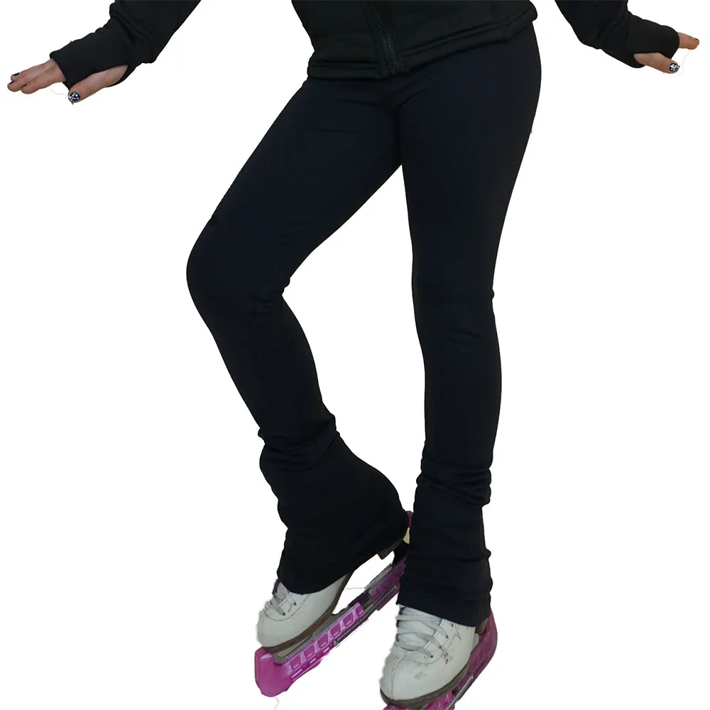 Polartec Ice Figure Skating Pants for girls fleece ice skating leggings for women with Rhinestone Crystal SNOW ANGLE UGSP39 - Secured ELASTIC cuff