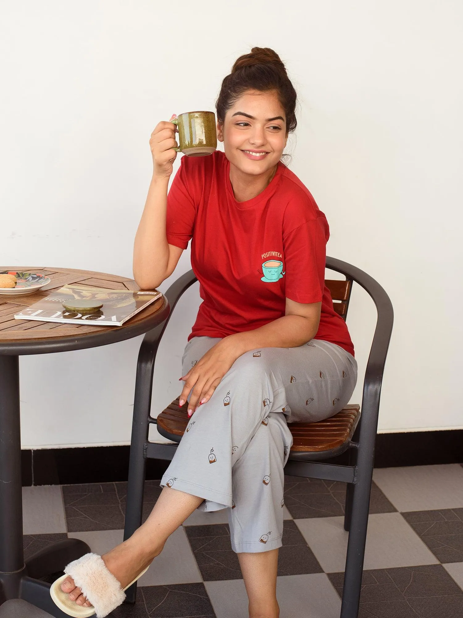 Positivitea Cotton Graphic T-Shirt