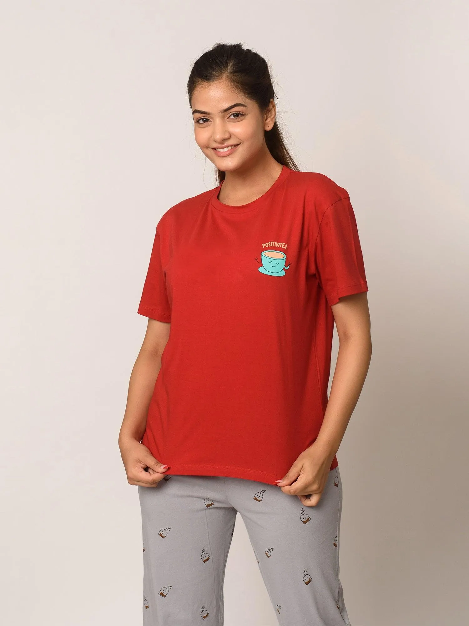 Positivitea Cotton Graphic T-Shirt