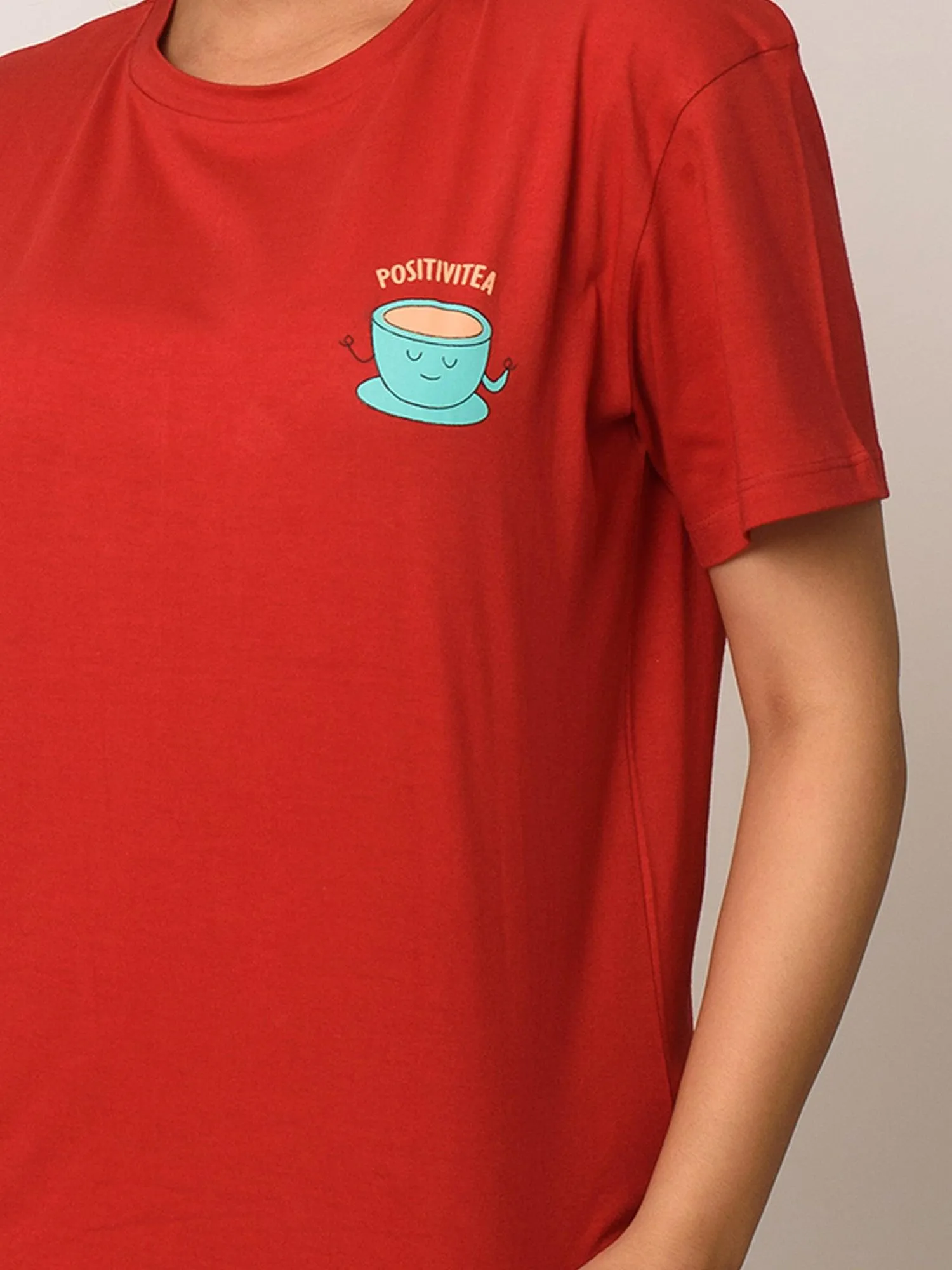 Positivitea Cotton Graphic T-Shirt
