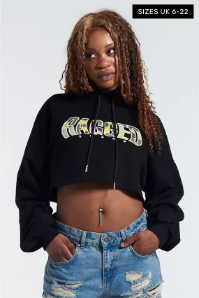Ragged Cropped Camo Hoodie