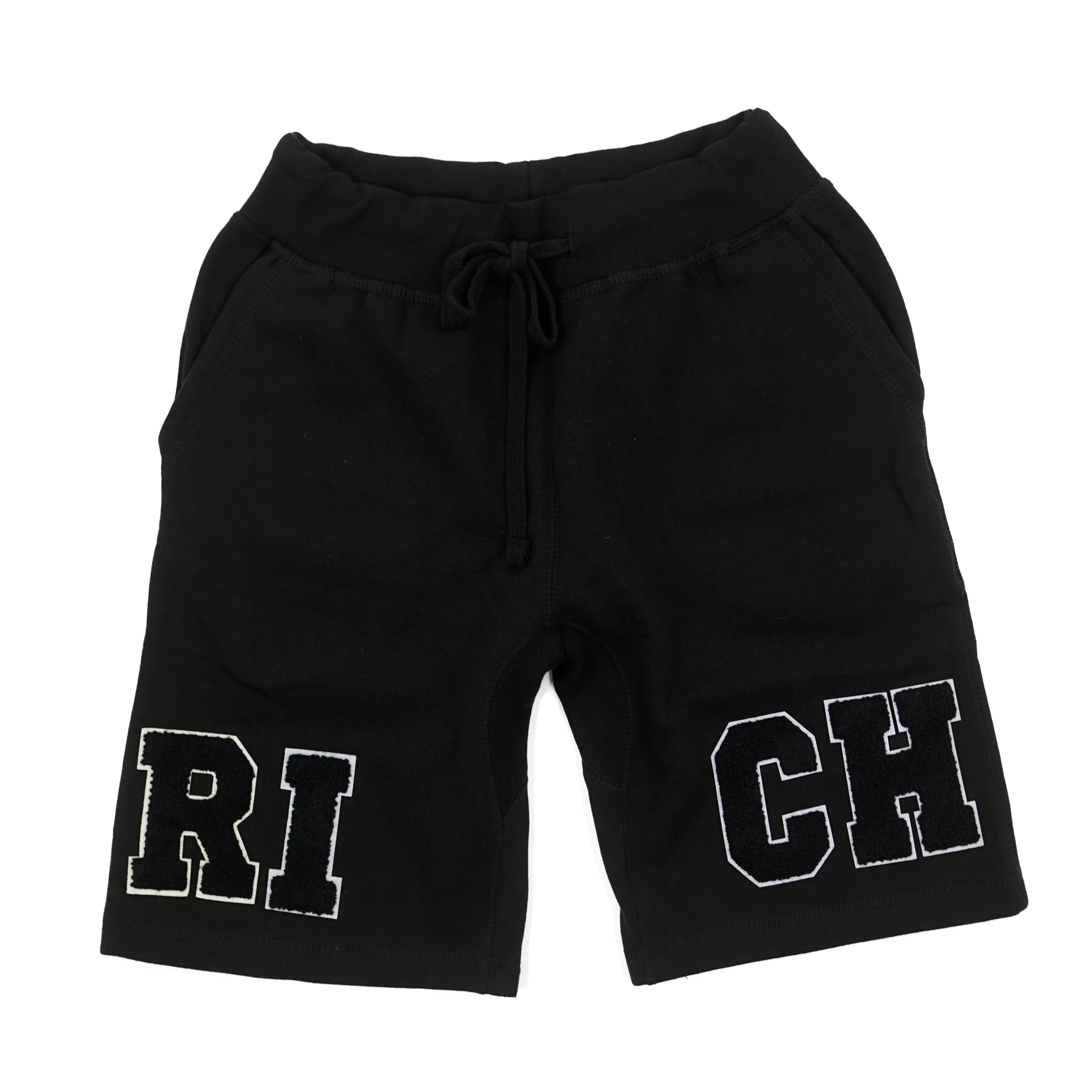 'RICH' Patch Shorts (Black)