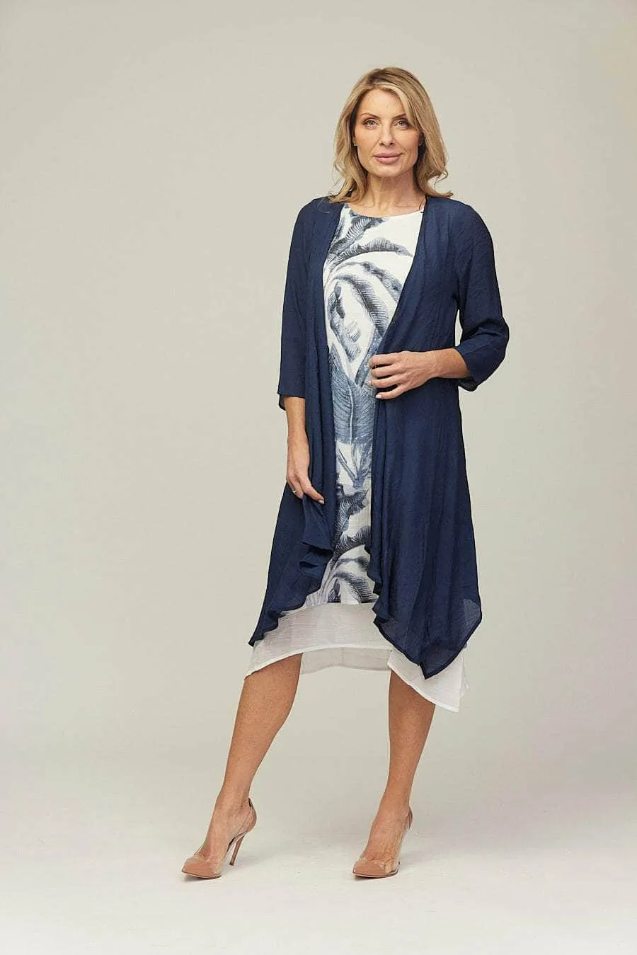 Saloos Layered Midi-Dress with Duster Jacket